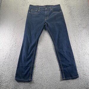 Image Jeans Mens 34x30 Blue Cotton Denim Straight Leg Workwear Outdoor Stretch